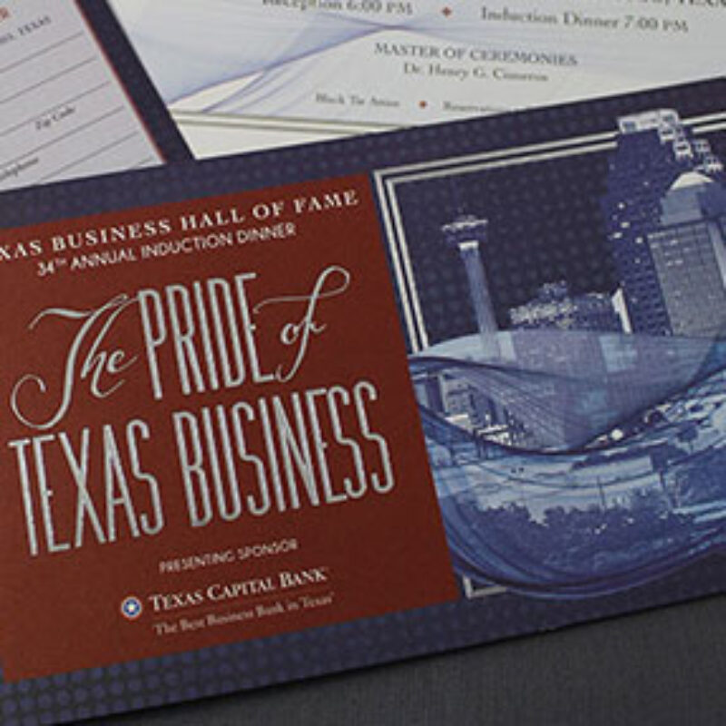 Texas Business Hall of Fame 2016 Invitation
