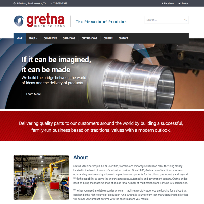 Machine Shop Website Redevelopment